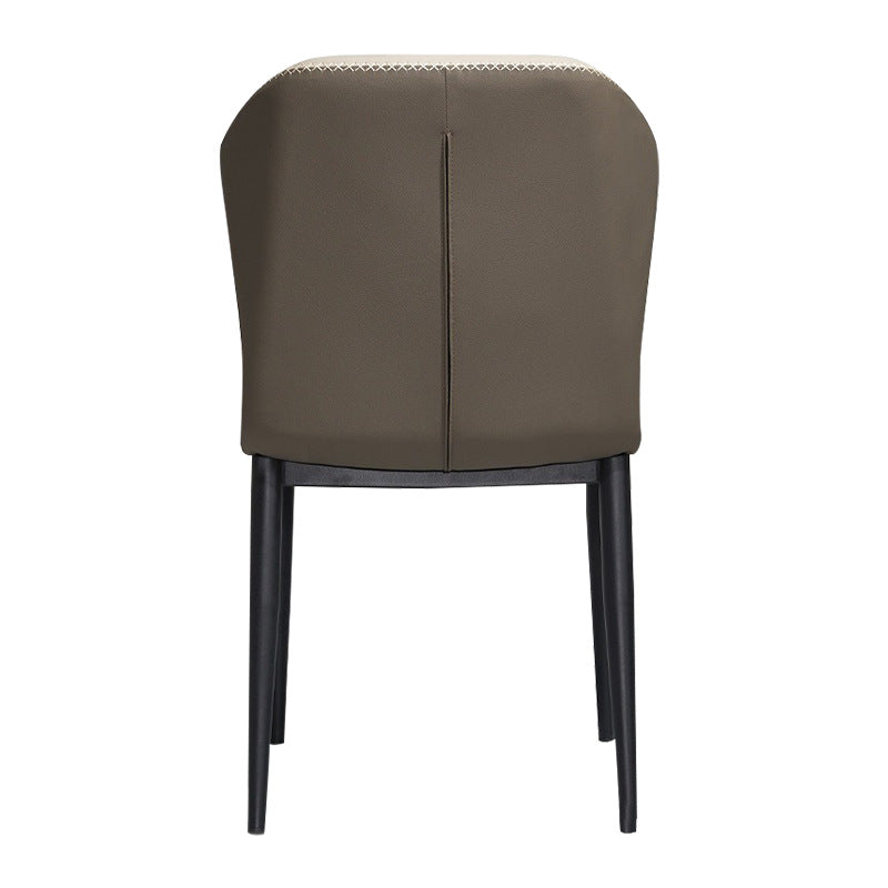 Contemporary Nordic Cross Sewing Curved Square Upholstered Cat Scratch Skin Carbon Steel Dining Chair Backrest For Dining Room
