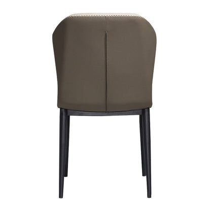 Contemporary Nordic Cross Sewing Curved Square Upholstered Cat Scratch Skin Carbon Steel Dining Chair Backrest For Dining Room