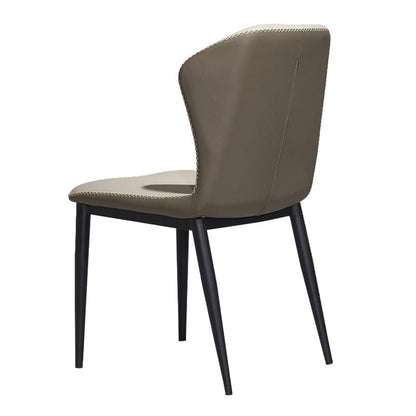 Contemporary Nordic Cross Sewing Curved Square Upholstered Cat Scratch Skin Carbon Steel Dining Chair Backrest For Dining Room