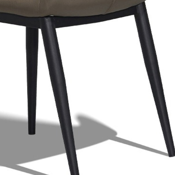 Contemporary Nordic Cross Sewing Curved Square Upholstered Cat Scratch Skin Carbon Steel Dining Chair Backrest For Dining Room