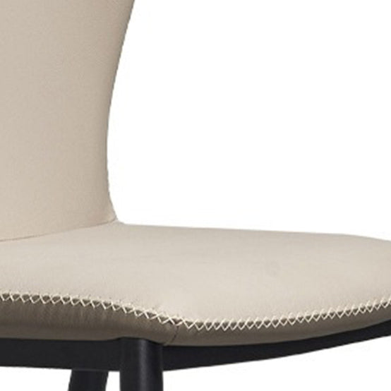 Contemporary Nordic Cross Sewing Curved Square Upholstered Cat Scratch Skin Carbon Steel Dining Chair Backrest For Dining Room