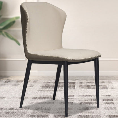 Contemporary Nordic Cross Sewing Curved Square Upholstered Cat Scratch Skin Carbon Steel Dining Chair Backrest For Dining Room