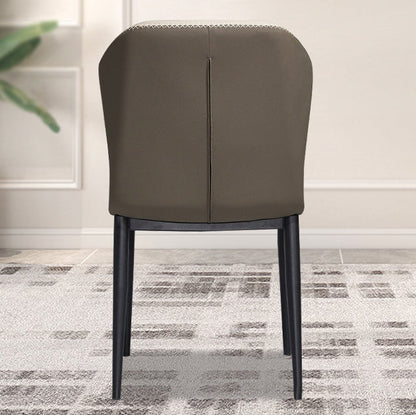 Contemporary Nordic Cross Sewing Curved Square Upholstered Cat Scratch Skin Carbon Steel Dining Chair Backrest For Dining Room
