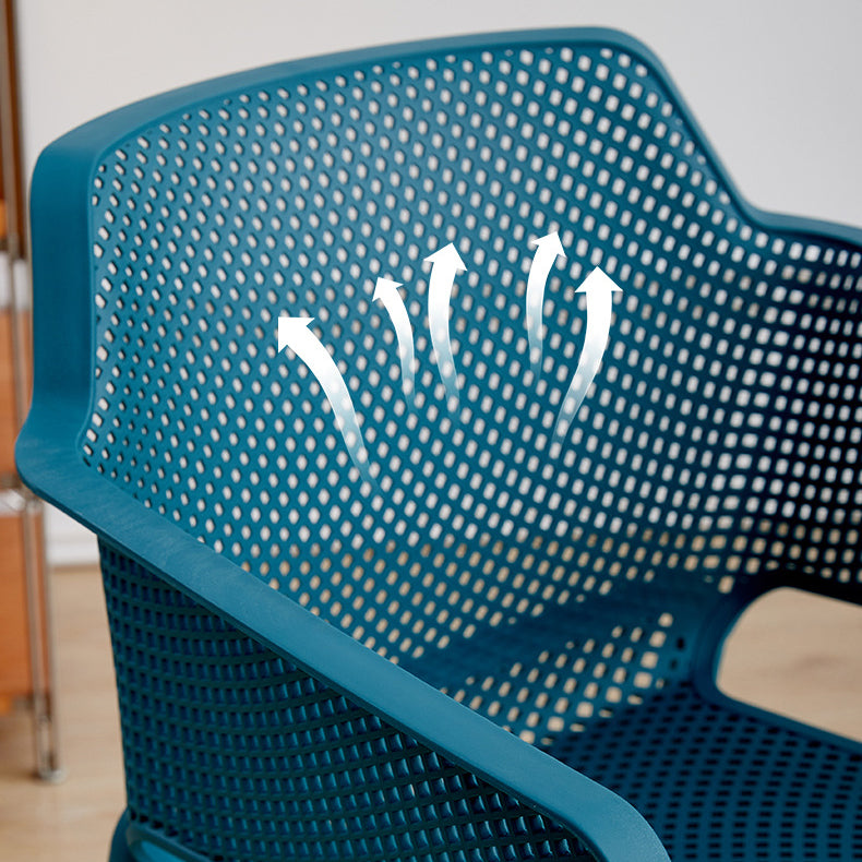 Modern Minimalist PP Plastic Curved Square Backrest Dining Chair For Dining Room