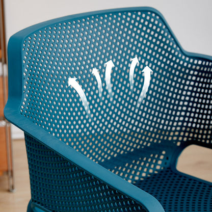 Modern Minimalist PP Plastic Curved Square Backrest Dining Chair For Dining Room