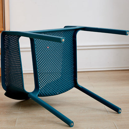 Modern Minimalist PP Plastic Curved Square Backrest Dining Chair For Dining Room