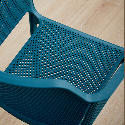 Modern Minimalist PP Plastic Curved Square Backrest Dining Chair For Dining Room