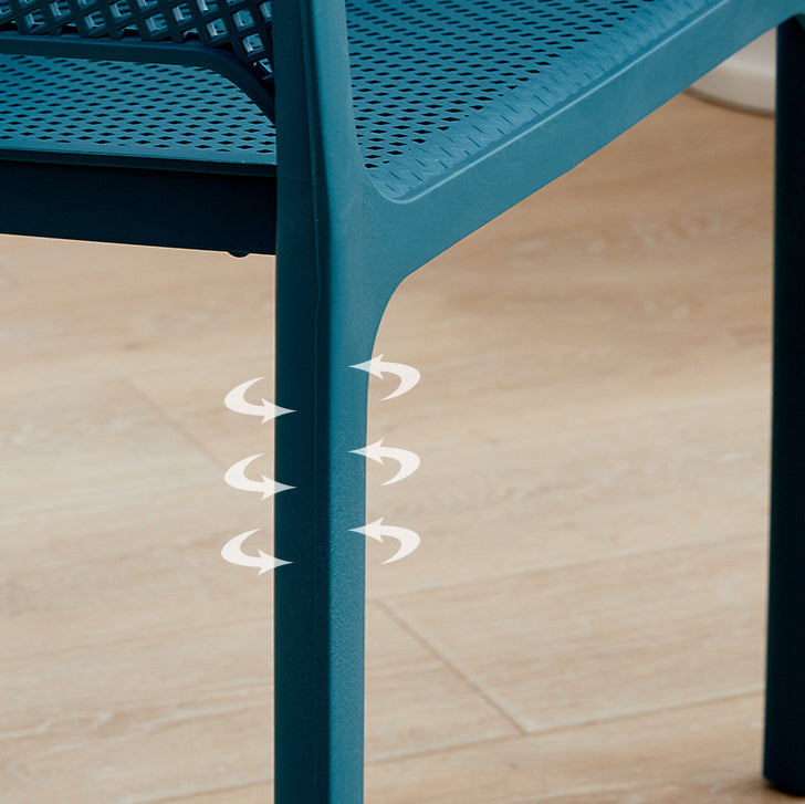 Modern Minimalist PP Plastic Curved Square Backrest Dining Chair For Dining Room