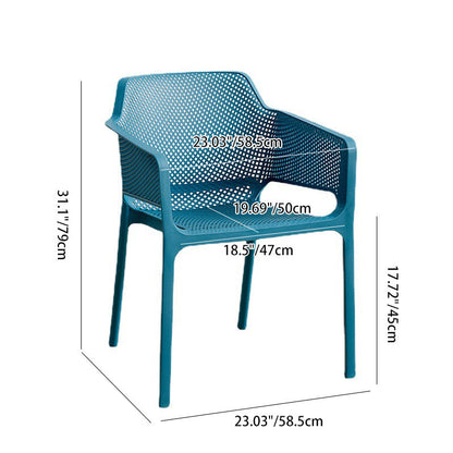 Modern Minimalist PP Plastic Curved Square Backrest Dining Chair For Dining Room