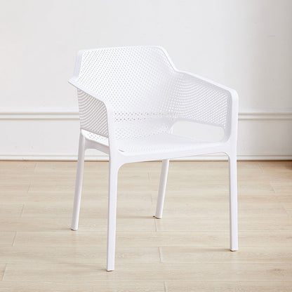 Modern Minimalist PP Plastic Curved Square Backrest Dining Chair For Dining Room