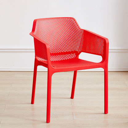 Modern Minimalist PP Plastic Curved Square Backrest Dining Chair For Dining Room