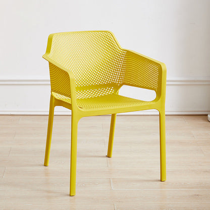 Modern Minimalist PP Plastic Curved Square Backrest Dining Chair For Dining Room