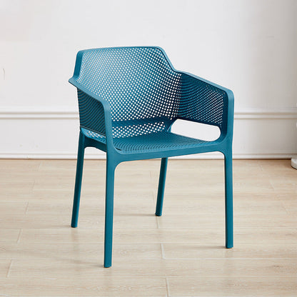 Modern Minimalist PP Plastic Curved Square Backrest Dining Chair For Dining Room