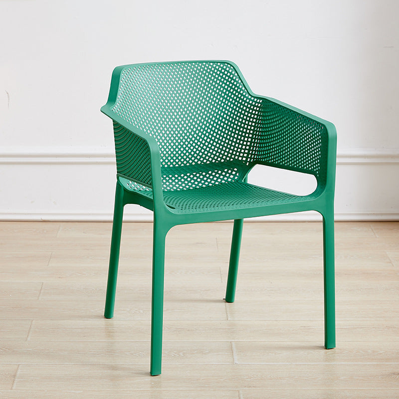 Modern Minimalist PP Plastic Curved Square Backrest Dining Chair For Dining Room