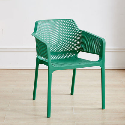 Modern Minimalist PP Plastic Curved Square Backrest Dining Chair For Dining Room