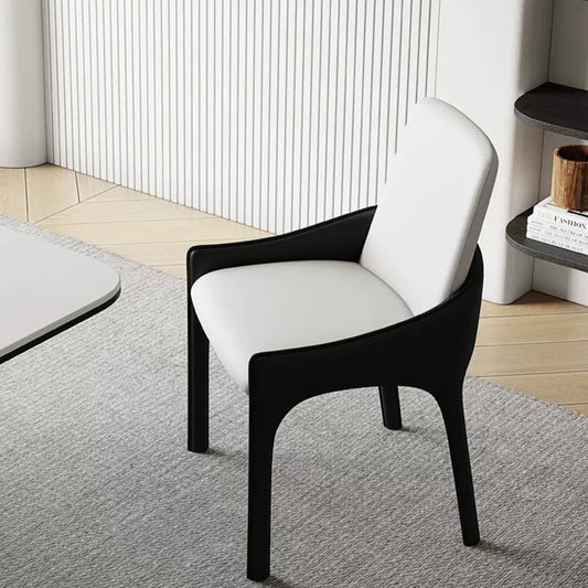 Modern Luxury Rectangular Cat Scratch Skin Upholstered Carbon Steel Frame Dining Chair Backrest For Dining Room