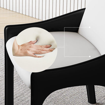 Modern Luxury Rectangular Cat Scratch Skin Upholstered Carbon Steel Frame Dining Chair Backrest For Dining Room