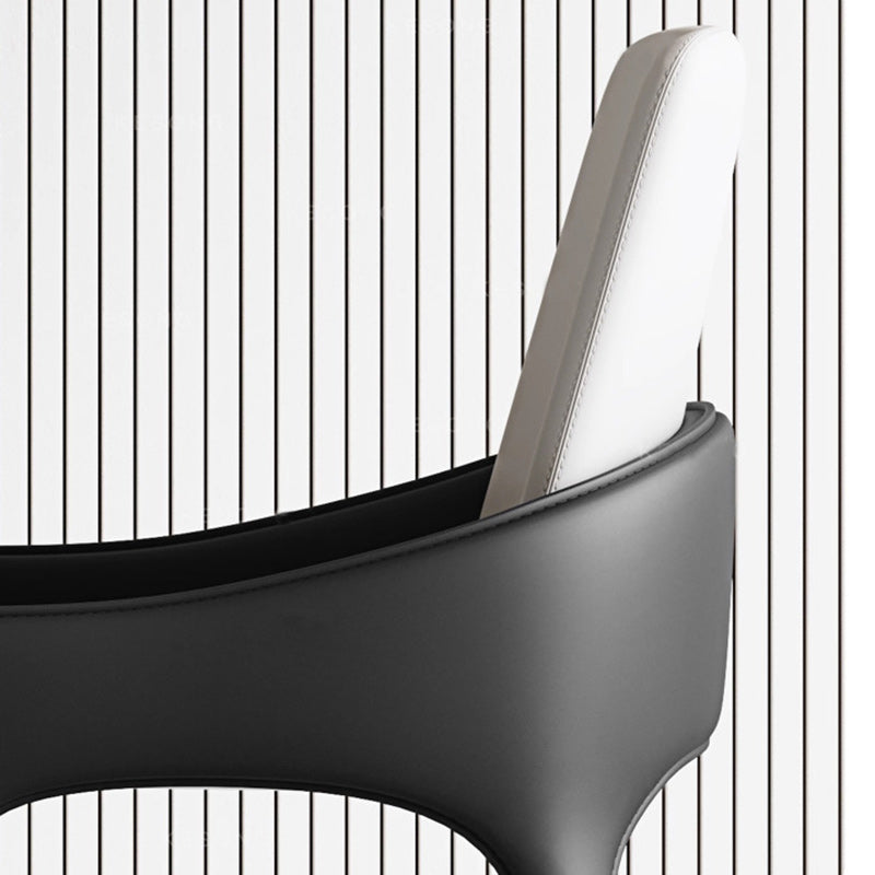 Modern Luxury Rectangular Cat Scratch Skin Upholstered Carbon Steel Frame Dining Chair Backrest For Dining Room