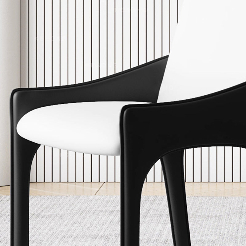 Modern Luxury Rectangular Cat Scratch Skin Upholstered Carbon Steel Frame Dining Chair Backrest For Dining Room