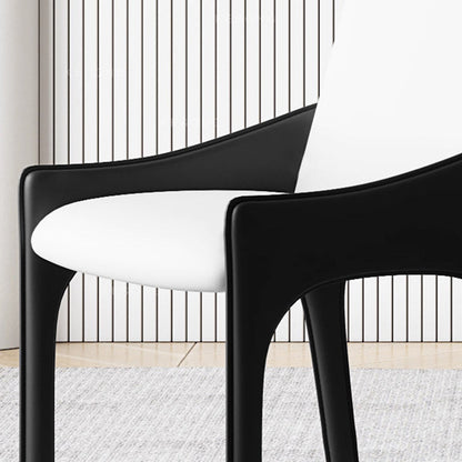 Modern Luxury Rectangular Cat Scratch Skin Upholstered Carbon Steel Frame Dining Chair Backrest For Dining Room