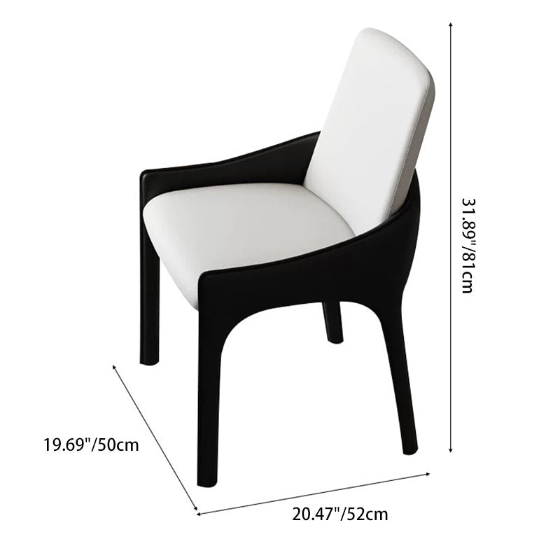 Modern Luxury Rectangular Cat Scratch Skin Upholstered Carbon Steel Frame Dining Chair Backrest For Dining Room