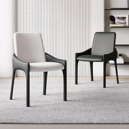 Modern Luxury Rectangular Cat Scratch Skin Upholstered Carbon Steel Frame Dining Chair Backrest For Dining Room