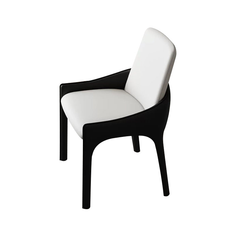 Modern Luxury Rectangular Cat Scratch Skin Upholstered Carbon Steel Frame Dining Chair Backrest For Dining Room