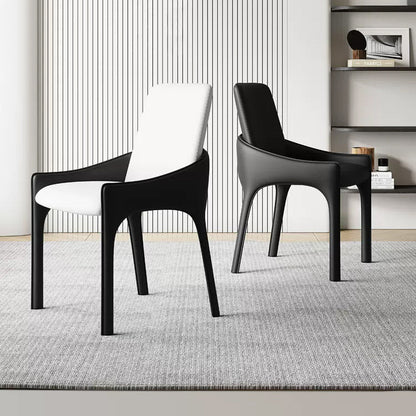 Modern Luxury Rectangular Cat Scratch Skin Upholstered Carbon Steel Frame Dining Chair Backrest For Dining Room