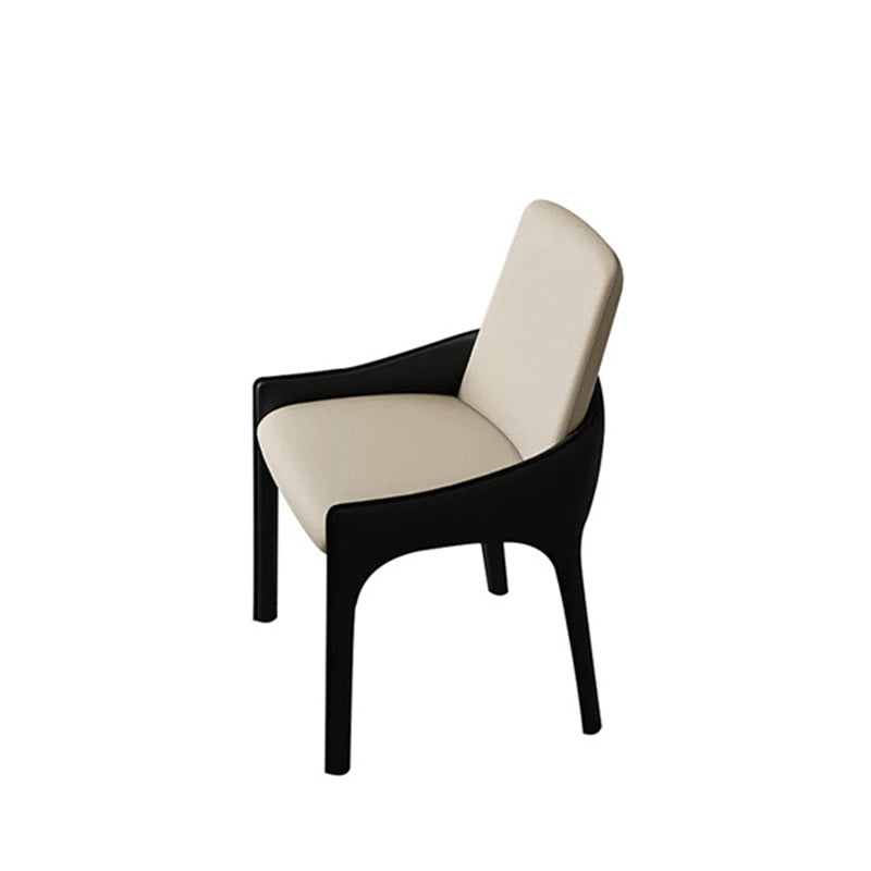 Modern Luxury Rectangular Cat Scratch Skin Upholstered Carbon Steel Frame Dining Chair Backrest For Dining Room