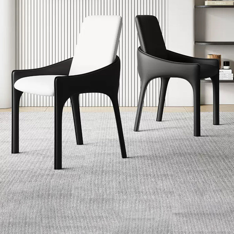 Modern Luxury Rectangular Cat Scratch Skin Upholstered Carbon Steel Frame Dining Chair Backrest For Dining Room