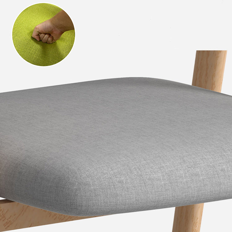 Contemporary Nordic Square Upholstered Iron Frame Linen Dining Chair Curved Backrest Armrest For Dining Room