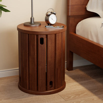 Traditional Chinese Solid Wood Round Nesting Low Stool Backless For Dining Room