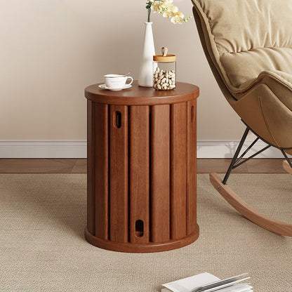 Traditional Chinese Solid Wood Round Nesting Low Stool Backless For Dining Room