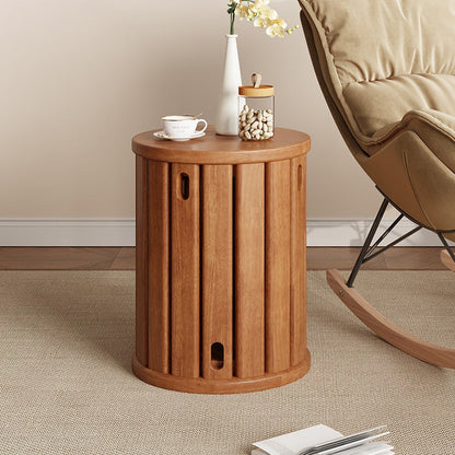 Traditional Chinese Solid Wood Round Nesting Low Stool Backless For Dining Room