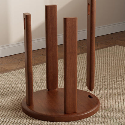 Traditional Chinese Solid Wood Round Nesting Low Stool Backless For Dining Room