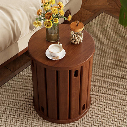 Traditional Chinese Solid Wood Round Nesting Low Stool Backless For Dining Room