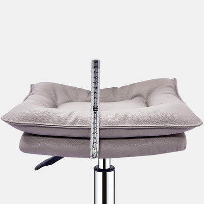 Modern Simplicity Faux Leather Metal Base Height Adjustable Swivel Bar Stool Backrest Footrest For Dining Room