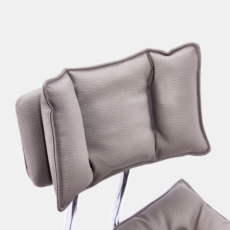 Modern Simplicity Faux Leather Metal Base Height Adjustable Swivel Bar Stool Backrest Footrest For Dining Room