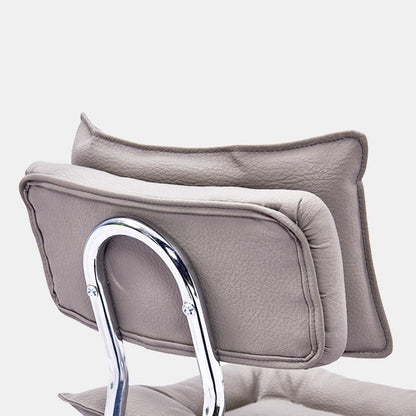 Modern Simplicity Faux Leather Metal Base Height Adjustable Swivel Bar Stool Backrest Footrest For Dining Room