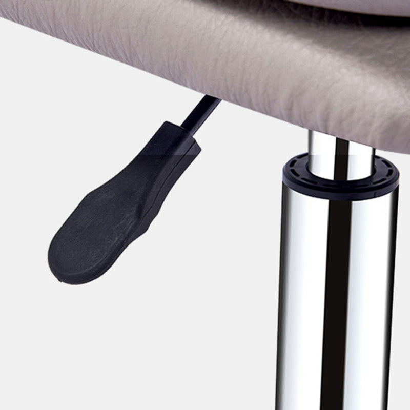 Modern Simplicity Faux Leather Metal Base Height Adjustable Swivel Bar Stool Backrest Footrest For Dining Room