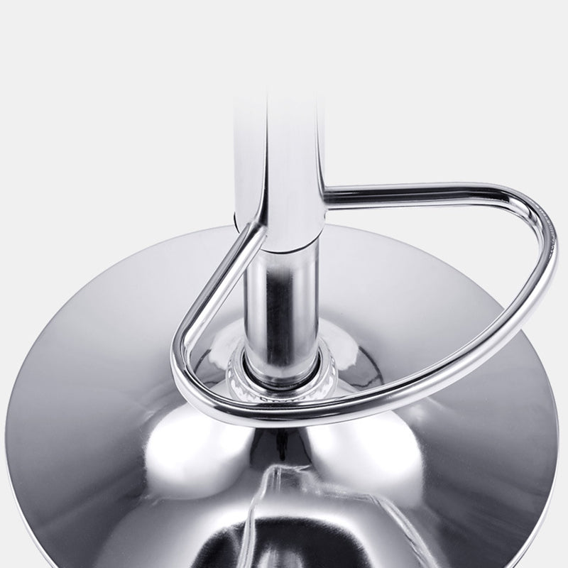 Modern Simplicity Faux Leather Metal Base Height Adjustable Swivel Bar Stool Backrest Footrest For Dining Room