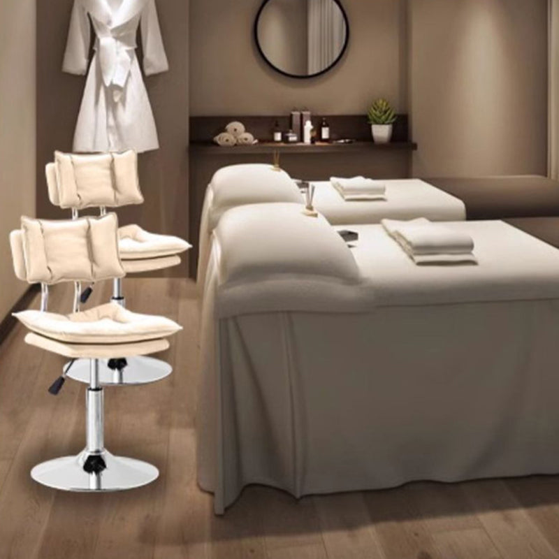 Modern Simplicity Faux Leather Metal Base Height Adjustable Swivel Bar Stool Backrest Footrest For Dining Room