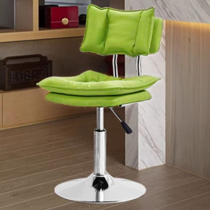 Modern Simplicity Faux Leather Metal Base Height Adjustable Swivel Bar Stool Backrest Footrest For Dining Room