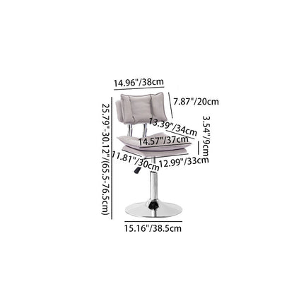 Modern Simplicity Faux Leather Metal Base Height Adjustable Swivel Bar Stool Backrest Footrest For Dining Room