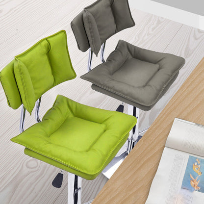 Modern Simplicity Faux Leather Metal Base Height Adjustable Swivel Bar Stool Backrest Footrest For Dining Room