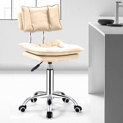 Modern Simplicity Faux Leather Metal Base Height Adjustable Swivel Bar Stool Backrest Footrest For Dining Room