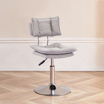 Modern Simplicity Faux Leather Metal Base Height Adjustable Swivel Bar Stool Backrest Footrest For Dining Room