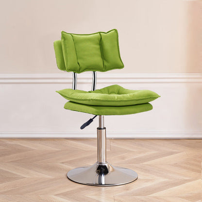 Modern Simplicity Faux Leather Metal Base Height Adjustable Swivel Bar Stool Backrest Footrest For Dining Room