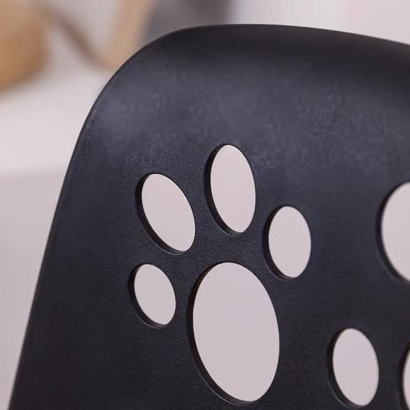 Contemporary Scandinavian Curved PU Leather Plastic Height Adjustable Swivel Bar Stool Cat Paw Back Footrest For Dining Room