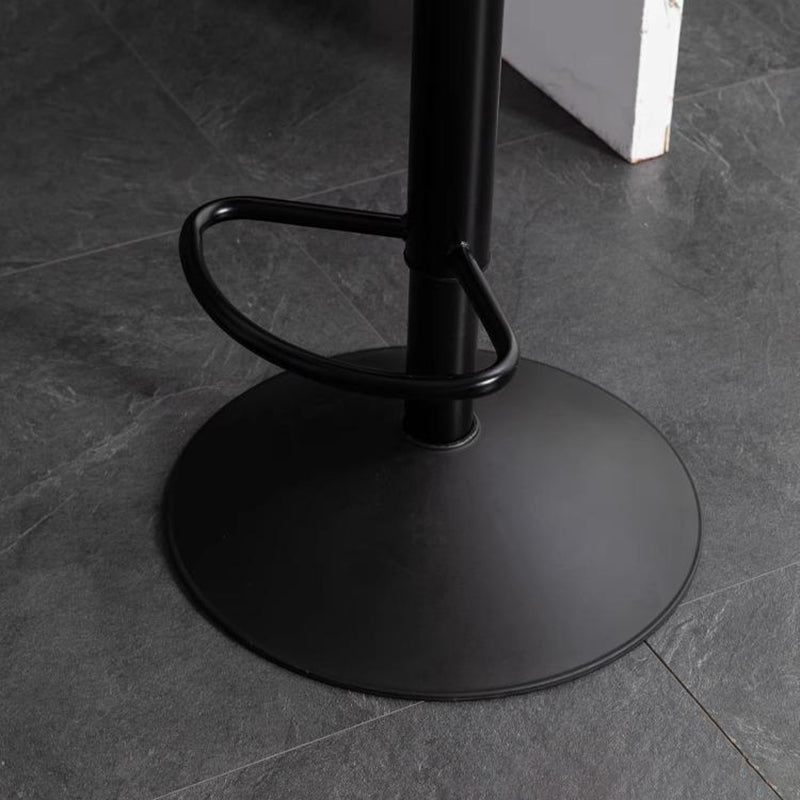 Contemporary Scandinavian Curved PU Leather Plastic Height Adjustable Swivel Bar Stool Cat Paw Back Footrest For Dining Room